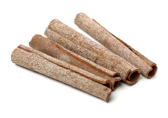 Cinnamon on a white background