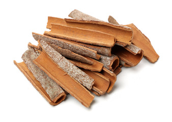 Cinnamon on a white background