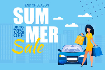 Summer Sale at End of Season Advertising Banner