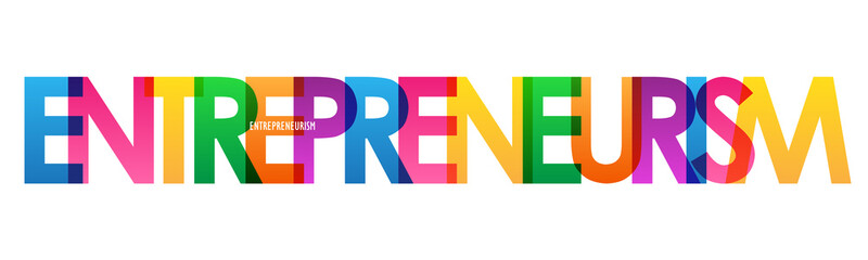 ENTREPRENEURISM rainbow vector typography concept banner