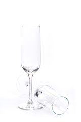 champagne glasses on a white background