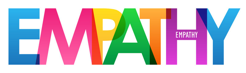 EMPATHY rainbow vector typography concept banner - obrazy, fototapety, plakaty