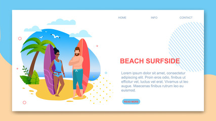 Landing Page Template Presenting Beach Surfside