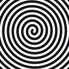 Abstract Round Hypnotic Spiral Vortex - Vector Illustration - Isolated On White Background