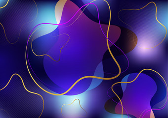 Abstract dynamic fluid against a bright gradient mesh. Liquid dynamics with forms and elements.