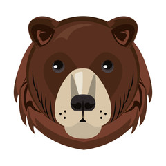 Bear wildlife animal head cartoon isolated