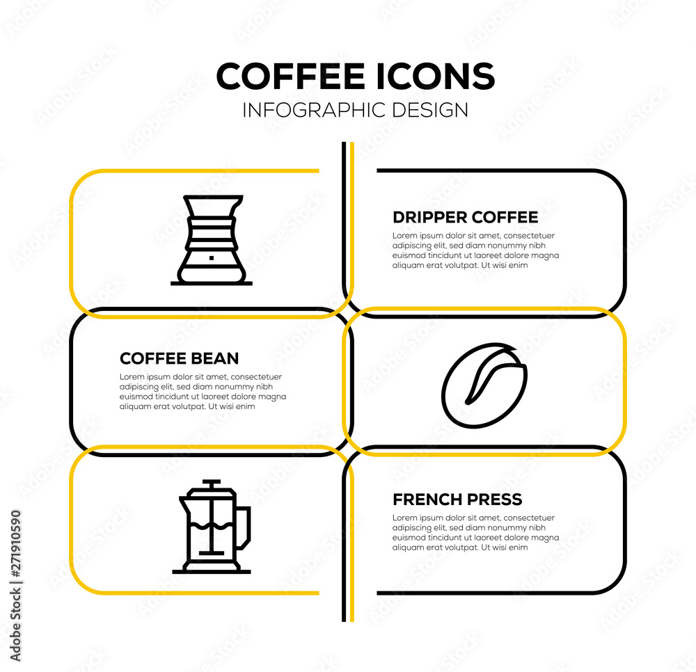 Wall mural COFFEE ICON SET