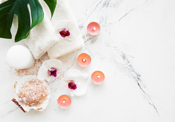 Spa products with orchids