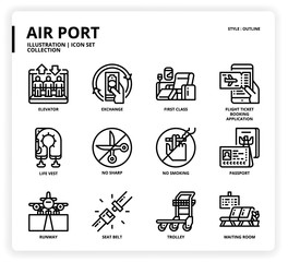 Air port icon set
