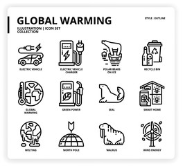 Global Warming icon set