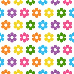 Seamless floral pattern. Abstract floral background. Bright flowers on a white background.
