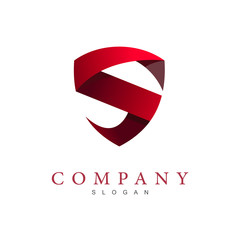 logo letter s with shield design vector, letter s icon , security symbol, defense logo, font and mascot