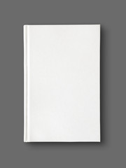 Closed blank dictionary, book isolated on grey