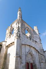 Street view of church in St Martin de re in France south west