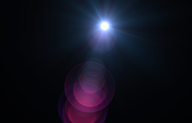 lens flares . Laser beams, light rays overlay on Black background.