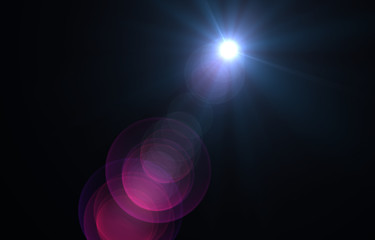 lens flares . Laser beams, light rays overlay on Black background.