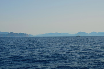 Clear blue water of the Mediterranean in Marmaris, Turkey