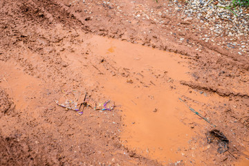 closeup mud texture background, after heavy rain.