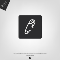 Safety pin icon. Vector illustration sign