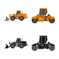 Vector illustration of build and construction icon. Set of build and machinery vector icon for stock.