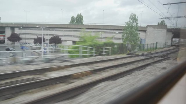 Driving By Train From Paris To Versailles, France - native clip