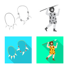 Isolated object of evolution and neolithic logo. Collection of evolution and primeval vector icon for stock.