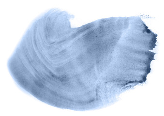 Abstract watercolor background hand-drawn on paper. Volumetric smoke elements. Navy blue color. For design, web, card, text, decoration, surfaces.