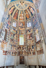 COMO, ITALY - MAY 9, 2015: The old fresco in presbytry of church Basilica di San Abbondio by...