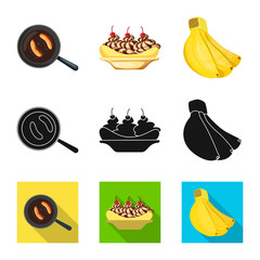 Vector design of natural and vegetarian icon. Set of natural and eating vector icon for stock.