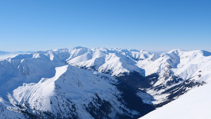 Fototapeta na wymiar Tatra Mountains during winter.