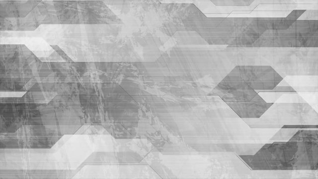 Abstract grey grunge tech geometric graphic motion design. Seamless looping. Video animation Ultra HD 4K 3840x2160