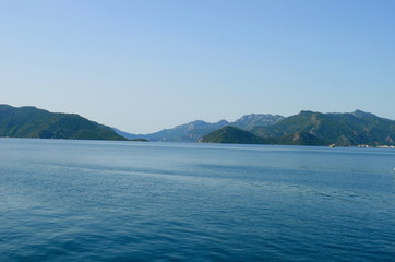 Fototapeta premium Clear water of the Mediterranean and yachts in Marmaris, Turkey