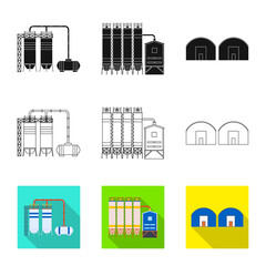 Isolated object of production and structure logo. Set of production and technology vector icon for stock.