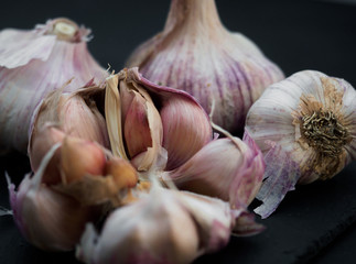 Garlic bulbs and cloves