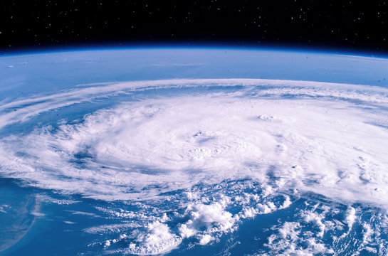 Hurricane from space. On earth. Disaster concept. The elements of this image furnished by NASA.