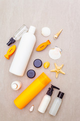 Naklejka premium Summer travel and vacation make up concept