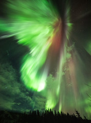 Aurora above the earth. Elements of this image furnished by NASA.