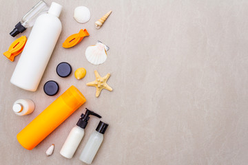 Summer travel and vacation make up concept