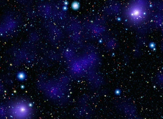 Blues universe and stars. Cosmic background or wallpaper. Elements of this image furnished by NASA.