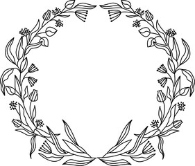 Fototapeta premium Flower frame set. Herbarium. Design element for invitations to the wedding, birthday. For postcard design.