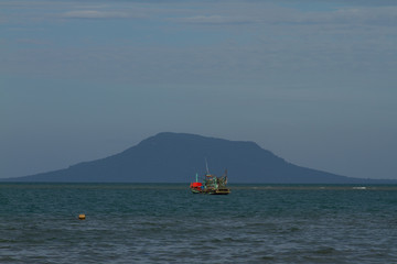 People floating on boats in Vietnam.