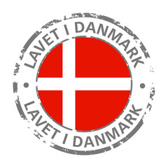 Obraz premium made in denmark flag grunge icon