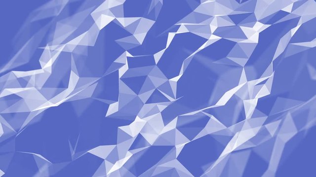 Animated abstract looped blue background with moving white polygons.