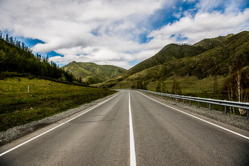 Beautiful Altai road in spring
