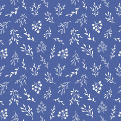 Vector Japanese, Chinese blue floral seamless pattern