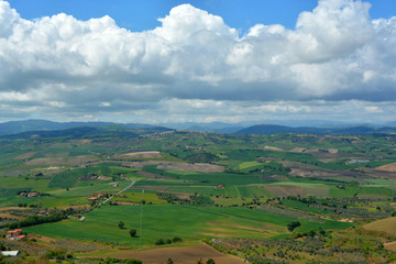 Fototapeta na wymiar Cloudy landscapes in the Molise countryside in southern Italy.