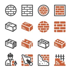 brick and construction icon set,vector and illustration