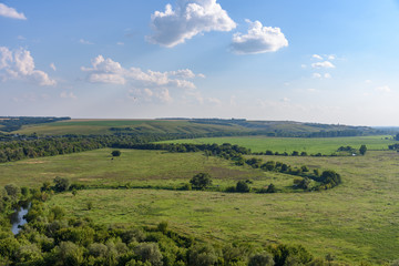 Fototapeta na wymiar Natural landscape in the reserve Divnogorie - Voronezh region Russia