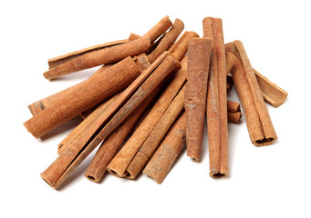 Cinnamon on a white background