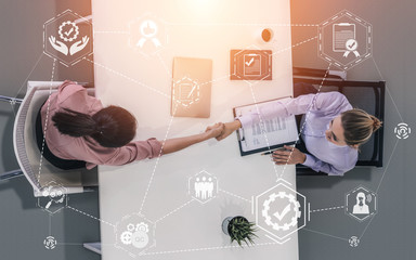 Quality Assurance and Quality Control Concept - Modern graphic interface showing certified standard...